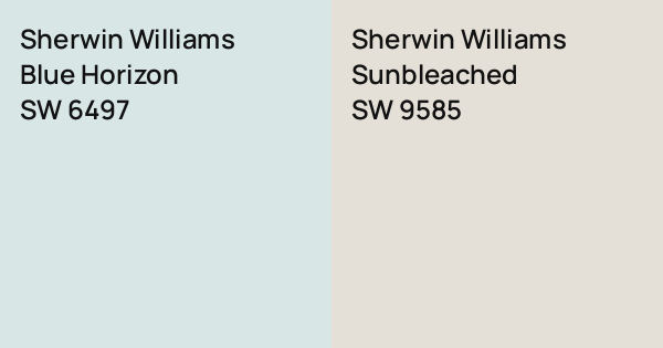 Sherwin Williams Blue Horizon vs. Sherwin Williams Sunbleached comparison