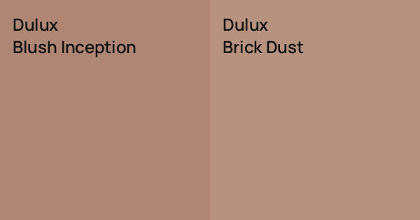 Dulux Blush Inception vs. Dulux Brick Dust comparison
