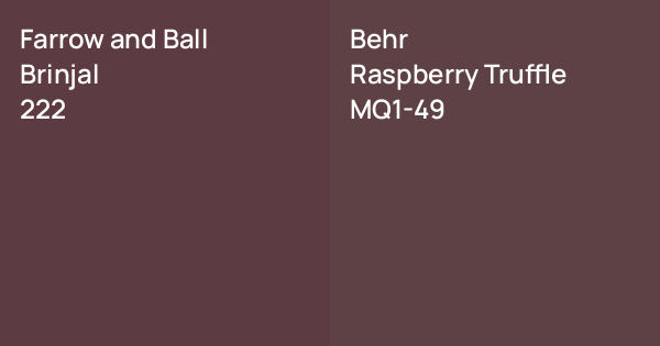 Farrow and Ball Brinjal vs. Behr Raspberry Truffle comparison