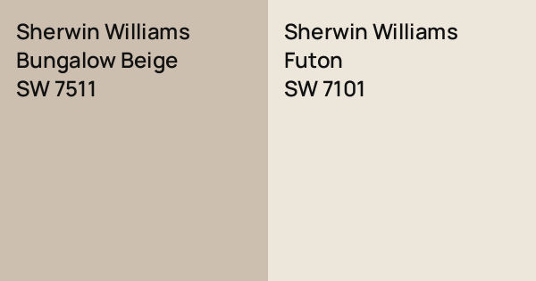 Sherwin Williams Bungalow Beige vs. Sherwin Williams Futon comparison
