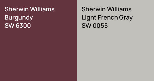 Sherwin Williams Burgundy vs. Sherwin Williams Light French Gray comparison