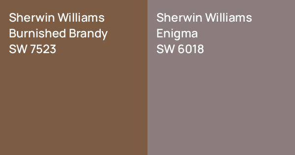 Sherwin Williams Burnished Brandy vs. Sherwin Williams Enigma comparison