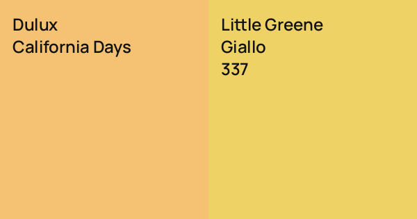 Dulux California Days Vs Little Greene Giallo Comparison