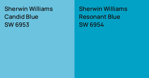 Sherwin Williams Candid Blue vs. Sherwin Williams Resonant Blue comparison