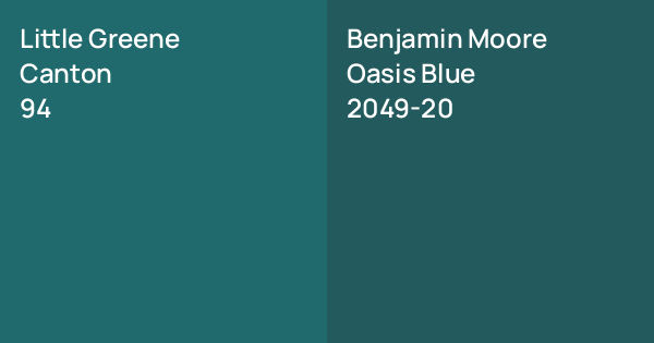 Little Greene Canton vs. Benjamin Moore Oasis Blue comparison