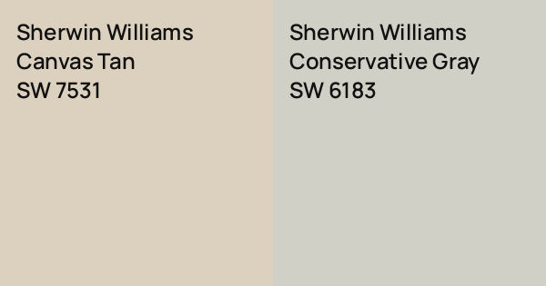 Sherwin Williams Canvas Tan vs. Sherwin Williams Conservative Gray ...