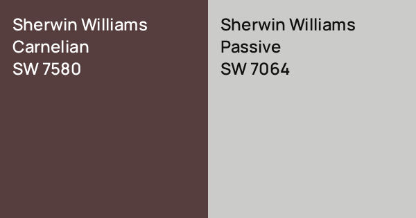 Sherwin Williams Carnelian vs. Sherwin Williams Passive comparison