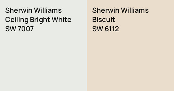 Sherwin Williams Ceiling Bright White vs. Sherwin Williams Biscuit ...