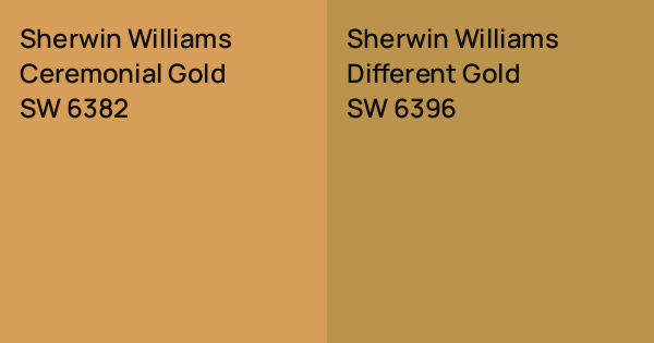Sherwin Williams Ceremonial Gold vs. Sherwin Williams Different Gold ...