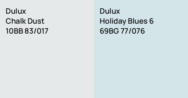Dulux Chalk Dust vs. Dulux Holiday Blues 6 comparison