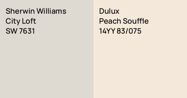 Sherwin Williams City Loft vs. Dulux Peach Souffle comparison