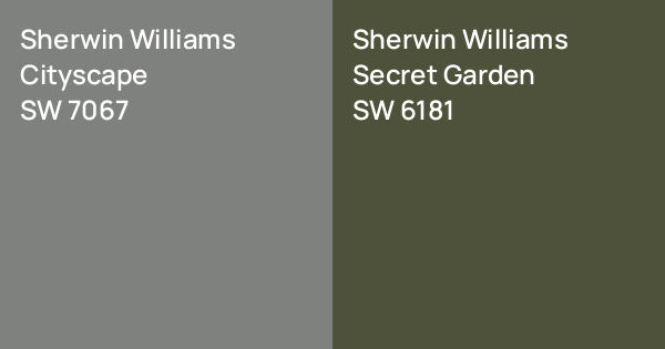 Sherwin Williams Cityscape vs. Sherwin Williams Secret Garden comparison
