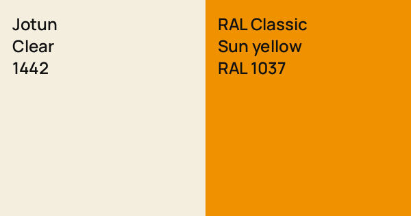 Jotun Clear vs. RAL Classic Sun yellow comparison