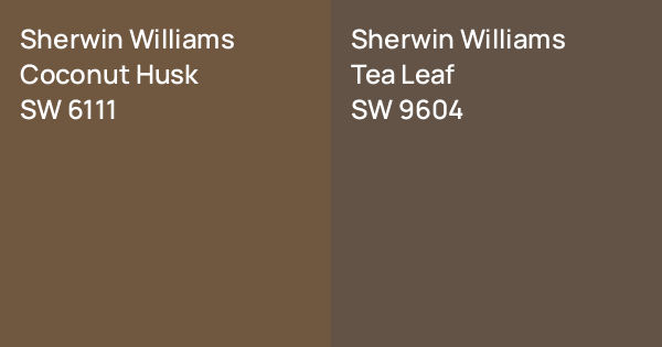 Sw9619 Sherwin Williams Coconut Husk vs. Sherwin Williams Tea Leaf comparison