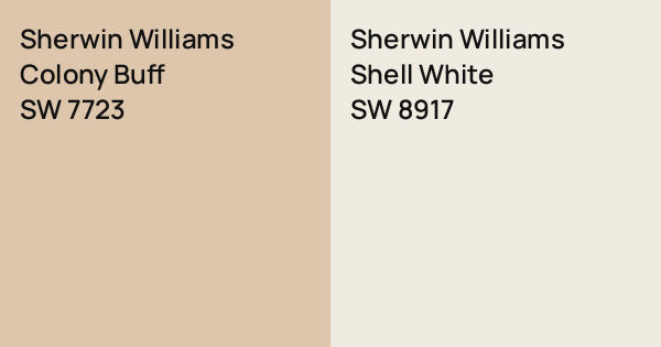 Shell Buff Sherwin Williams Colony Buff vs. Sherwin Williams Shell White comparison