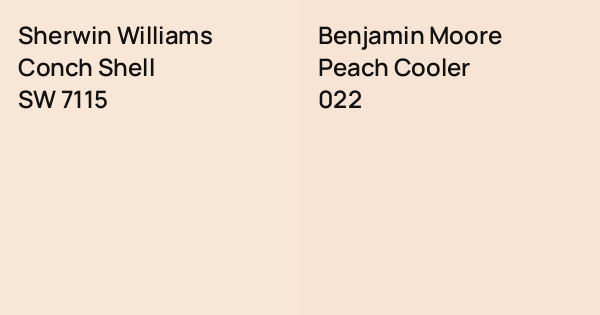 Sherwin Williams Conch Shell vs. Benjamin Moore Peach Cooler comparison