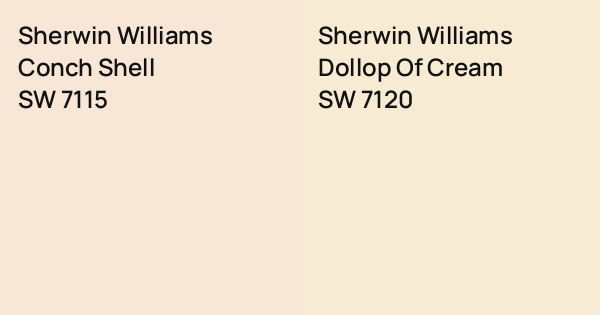 Sherwin Williams Conch Shell vs. Sherwin Williams Dollop Of Cream ...