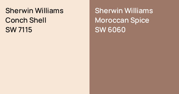 Sherwin Williams Conch Shell vs. Sherwin Williams Moroccan Spice comparison