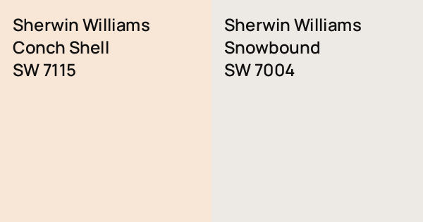 Sherwin Williams Conch Shell vs. Sherwin Williams Snowbound comparison