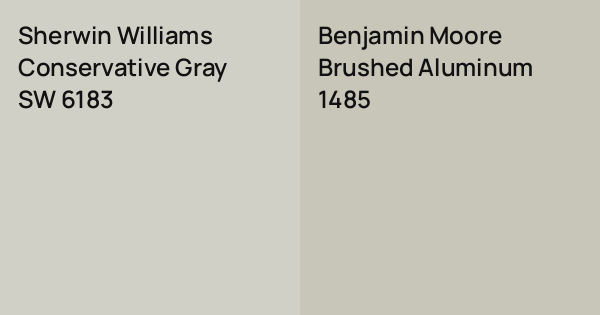 Sherwin Williams Conservative Gray vs. Benjamin Moore Brushed Aluminum ...
