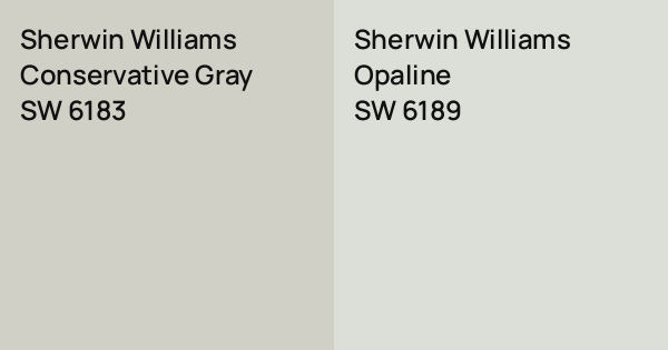 Sherwin Williams Conservative Gray vs. Sherwin Williams Opaline comparison