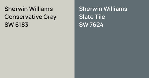 Sherwin Williams Conservative Gray vs. Sherwin Williams Slate Tile ...