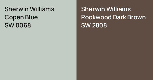 Sherwin Williams Copen Blue vs. Sherwin Williams Rookwood Dark Brown ...