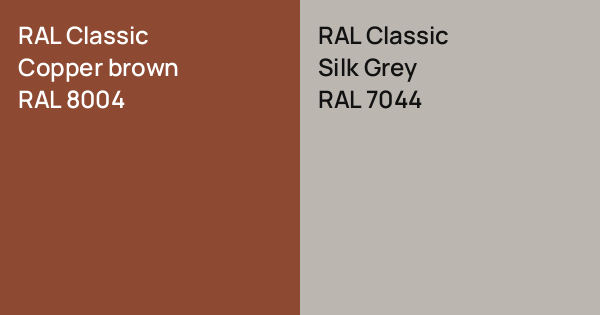 RAL Classic Copper brown vs. RAL Classic Silk Grey comparison