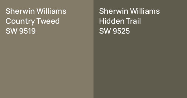 Sherwin Williams Country Tweed vs. Sherwin Williams Hidden Trail comparison