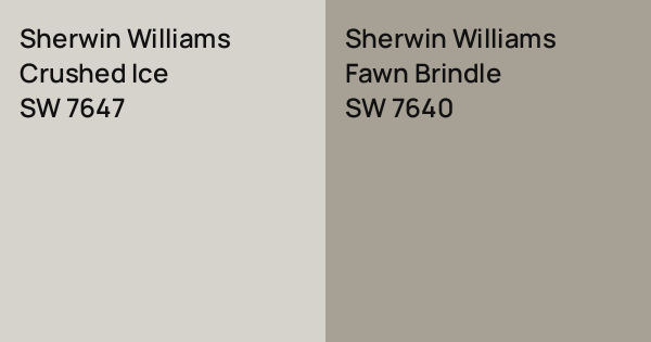 Sherwin Williams Crushed Ice vs. Sherwin Williams Fawn Brindle comparison