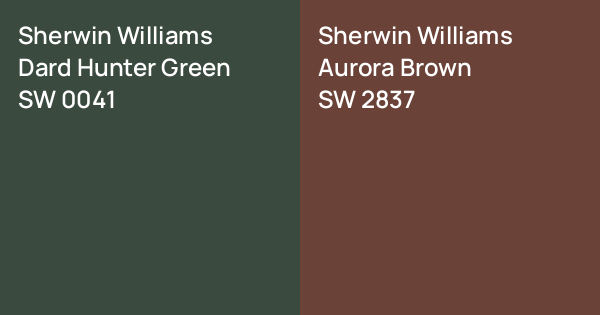 Sherwin Williams Dard Hunter Green vs. Sherwin Williams Aurora Brown ...