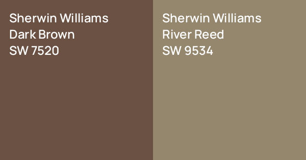 Sw River Reed Sherwin Williams Dark Brown vs. Sherwin Williams River Reed comparison