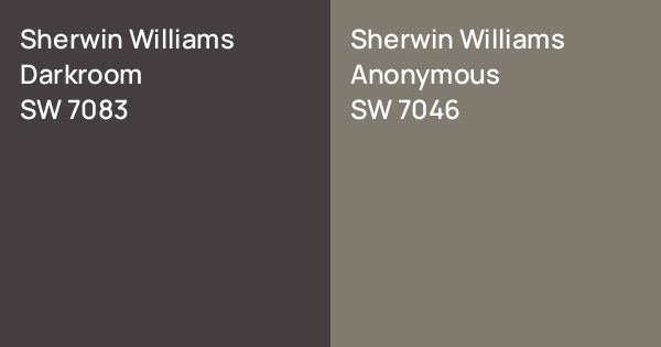 Sherwin Williams Darkroom vs. Sherwin Williams Anonymous comparison