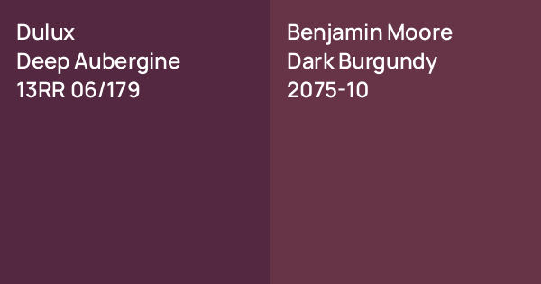Dulux Deep Aubergine vs. Benjamin Moore Dark Burgundy comparison
