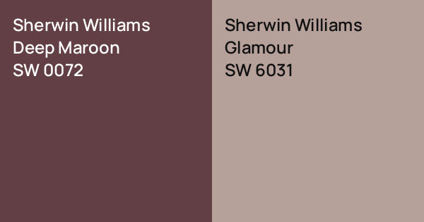 Sherwin Williams Deep Maroon vs. Sherwin Williams Glamour comparison