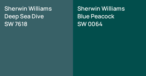 Sherwin Williams Deep Sea Dive vs. Sherwin Williams Blue Peacock comparison
