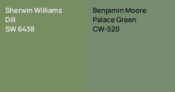 Sherwin Williams Dill vs. Benjamin Moore Palace Green comparison