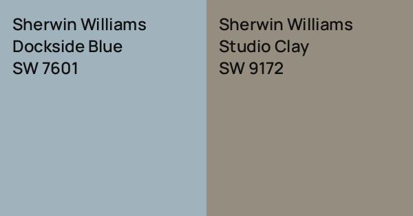 Sherwin Williams Dockside Blue vs. Sherwin Williams Studio Clay comparison