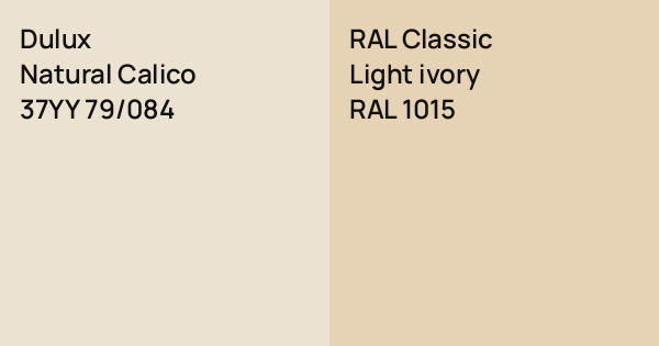 Dulux Natural Calico vs. RAL Classic Light ivory comparison