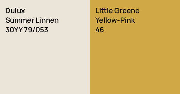 Dulux Summer Linnen vs. Little Greene Yellow-Pink comparison
