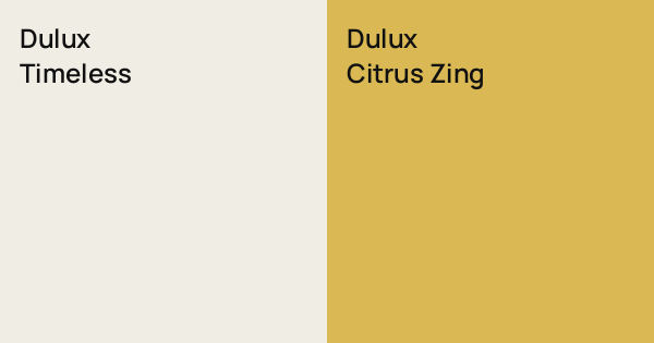 Dulux Timeless vs. Dulux Citrus Zing comparison