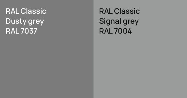 RAL Classic Dusty grey vs. RAL Classic Signal grey comparison