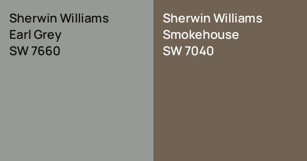 Sherwin Williams Earl Grey vs. Sherwin Williams Smokehouse comparison