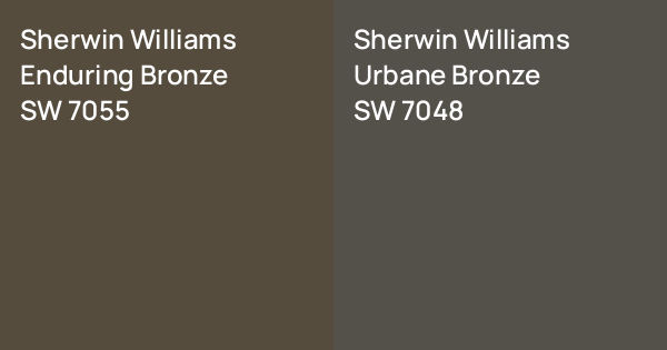 Sherwin Williams Enduring Bronze vs. Sherwin Williams Urbane Bronze ...