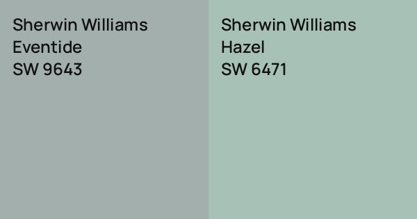 Sherwin Williams Eventide vs. Sherwin Williams Hazel comparison