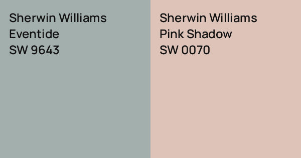 Sherwin Williams Eventide vs. Sherwin Williams Pink Shadow comparison