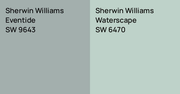 Sherwin Williams Eventide vs. Sherwin Williams Waterscape comparison