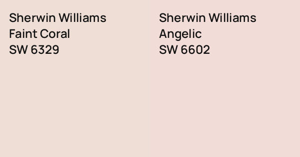 Sherwin Williams Faint Coral vs. Sherwin Williams Angelic comparison