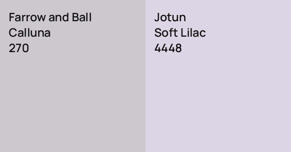 Farrow and Ball Calluna vs. Jotun Soft Lilac comparison
