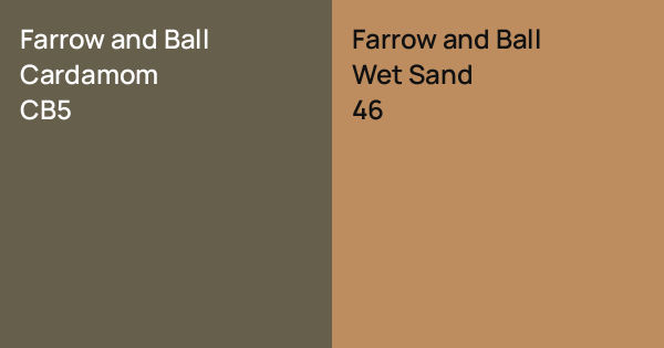 Farrow and Ball Cardamom vs. Farrow and Ball Wet Sand comparison